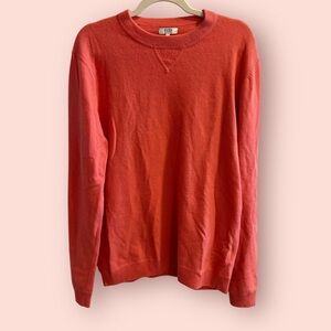 Reiss Lambswool Cashmere Blend Crew Neck Sweater in Coral